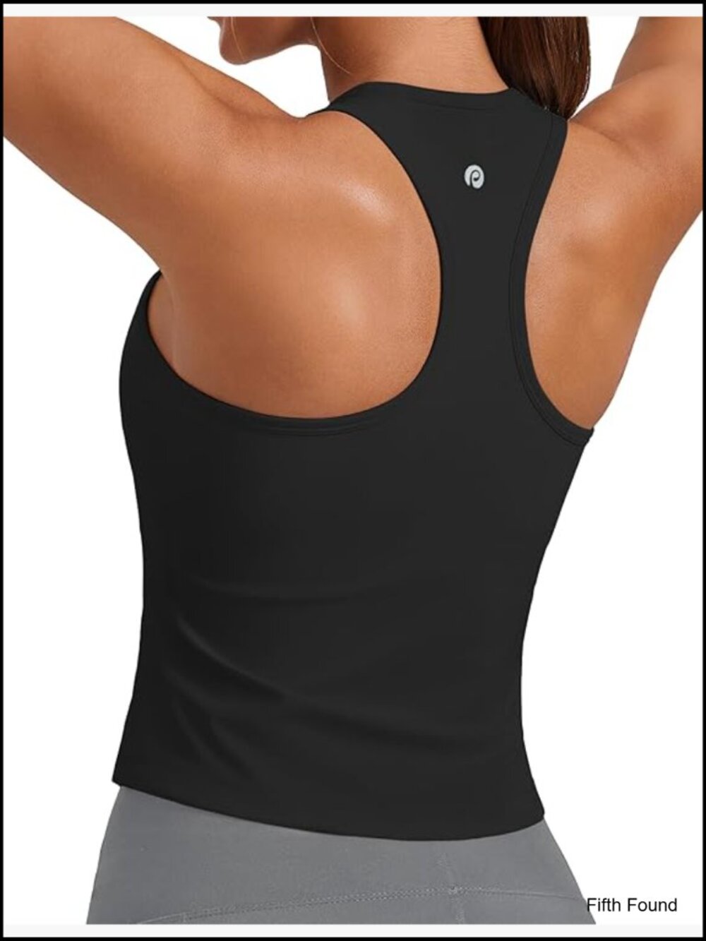 Women's Racerback Tank Top with Built-in Bra, Waist Length Workout Shirt